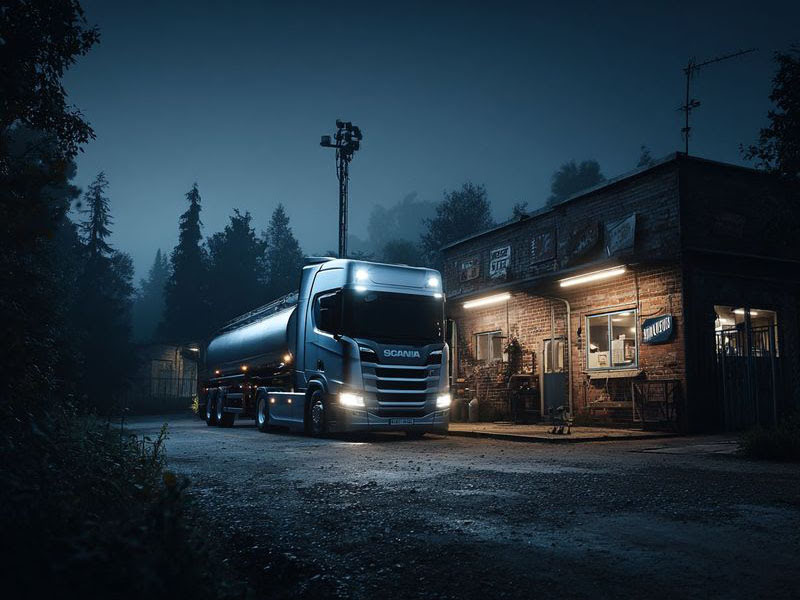 Автоналив дизельного топлива ночью Автоналив дизельного топлива ночью